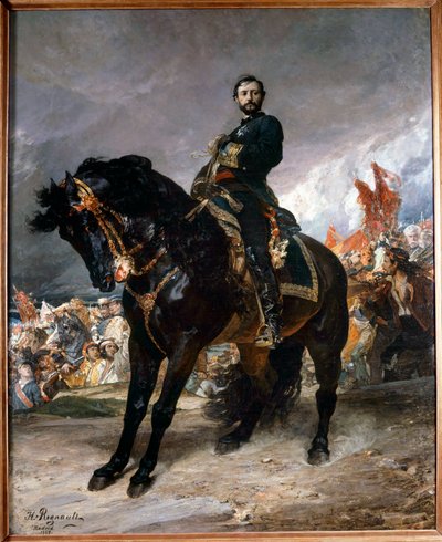 Revolución de septiembre: General Juan Prim (1843-1871) cabalgando frente a Madrid, a la cabeza de los insurgentes de la Revolución Española el 8 de octubre de Henri Alexandre Georges Regnault