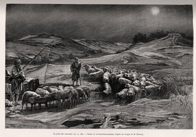 El pozo del remolque. Grabado de Laurent Desrousseaux para ilustrar la historia 