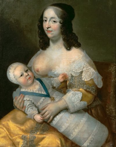 Luis XIV como un infante con su nodriza Longuet de La Giraudière de Henri Beaubrun