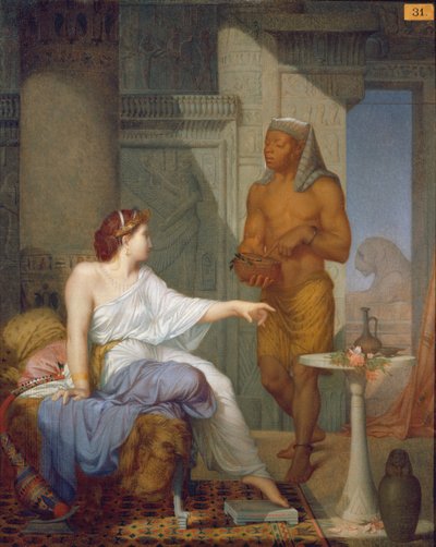 Cleopatra y su esclava (óleo sobre lienzo) de Henri Blaise Francois Dejussieu