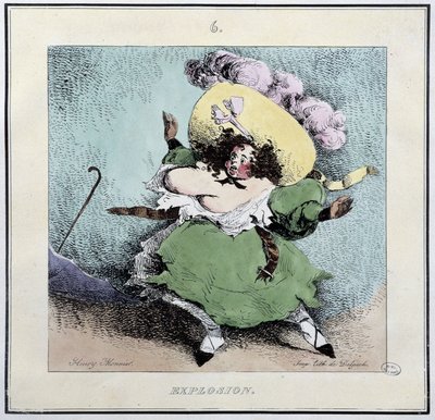 Explosión de corsé - en "Parisiennes" por Henri Monnier, ed. Delpech, París de Henri Bonaventure Monnier