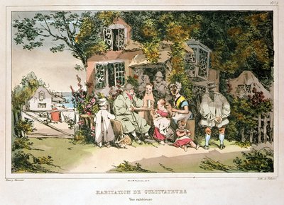 Casa de campesinos por Monnier, principios del siglo XIX de Henri Bonaventure Monnier