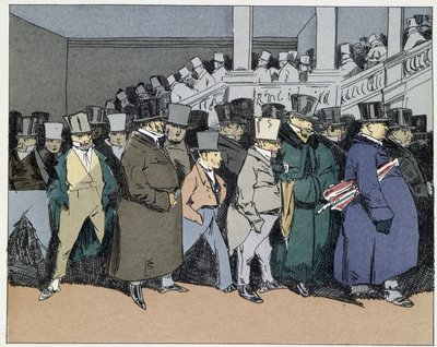Cuatro horas: los empleados se van, olvidados hasta el día siguiente de cualquier asunto burocrático - en "Mores administratives" por Henri Monnier de Henri Bonaventure Monnier