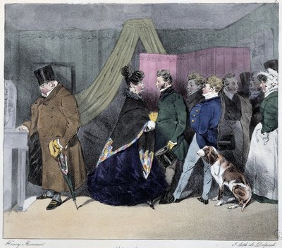Indiscreción - en "Esquisses parisiennes" por Henri Monnier, ed. Delpech, París de Henri Bonaventure Monnier