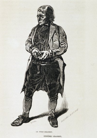 El padre Grandet - en “Eugenia Grandet” de Balzac, il. Henri Monnier, edición original de 1843 de Henri Bonaventure Monnier
