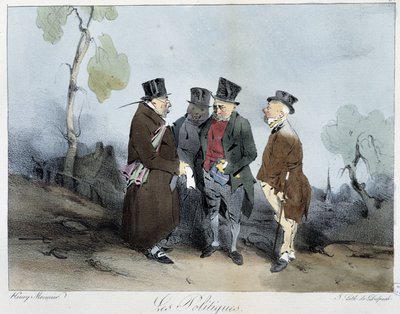Los políticos - en “Esbozos parisinos” de Henri Monnier, ed. Delpech, París de Henri Bonaventure Monnier