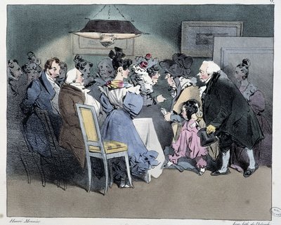 Las visitas - en “Esbozos parisinos” de Henri Monnier, ed. Delpech, París de Henri Bonaventure Monnier