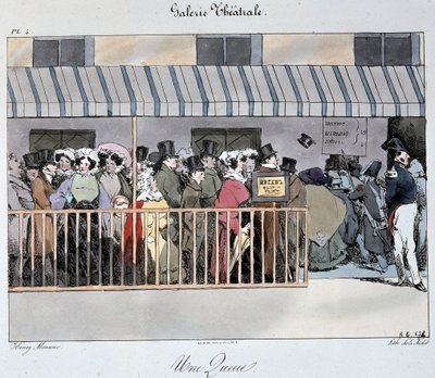 Galería de Teatro: una cola en la entrada de Henri Bonaventure Monnier