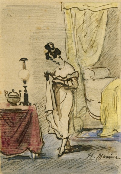 Joven dama en casa de Henri Bonaventure Monnier