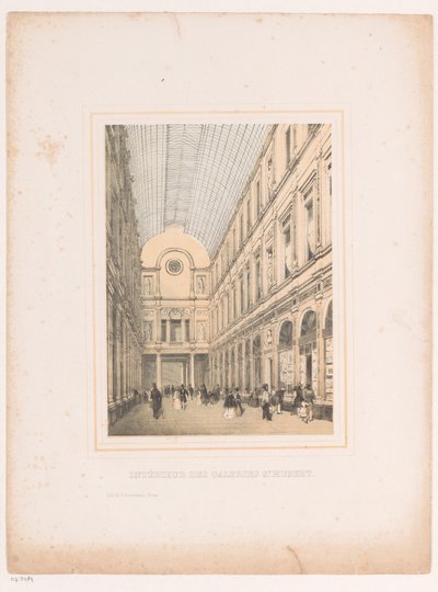 Interior de las Galerías Reales Saint-Hubert de Bruselas Intérieur des galeries St. Hubert (título sobre el objeto) de Henri Borremans (attributed to)