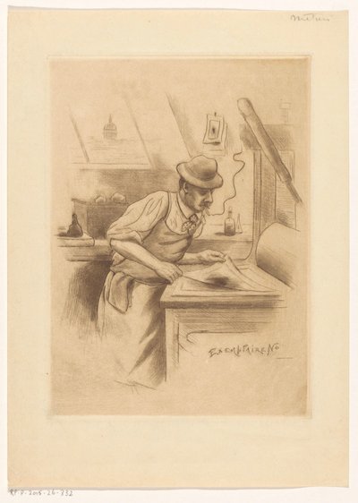 Impresor en su taller de Henri Boutet (possibly)