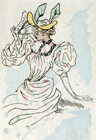Una mujer sosteniendo un periódico de Henri Boutet