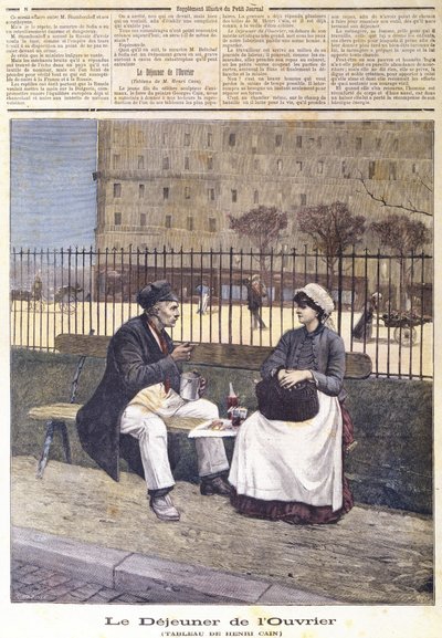 El almuerzo de los trabajadores, de Le Petit Journal, 1891 de Henri Cain