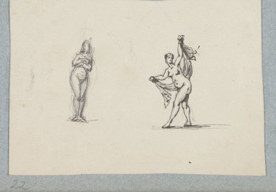 Dos mujeres desnudas, la de la derecha con velo de Henri Cameré