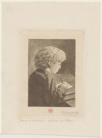 Escritorio de Henri Charles Guérard (signed by artist)