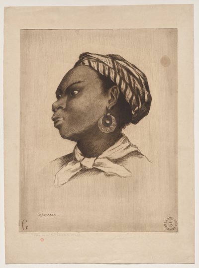 Una mujer africana, según Eva Gonzalès de Henri Charles Guérard