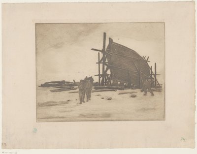 Barco en construcción de Henri Charles Guérard