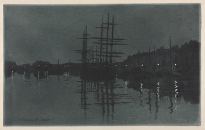 Efecto de la luna en Dieppe de Henri Charles Guérard