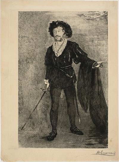 Faure en el papel de Hamlet de Henri Charles Guérard