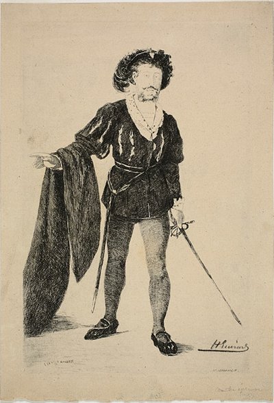 Faure en el papel de Hamlet de Henri Charles Guérard