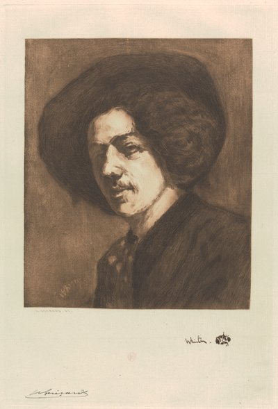 Retrato de Whistler de Henri Charles Guérard