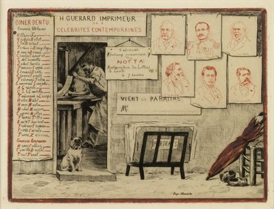 Retratos de los señores de Lesseps, Coppée, general Pittié, de Bornier, Henri Martin, Mis de Cherville, 1883 de Henri Charles Guérard