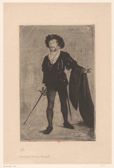 Retrato de Jean-Baptiste Faure en el papel de Hamlet de Henri Charles Guérard
