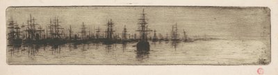 Barcos altos en un puerto de Henri Charles Guérard