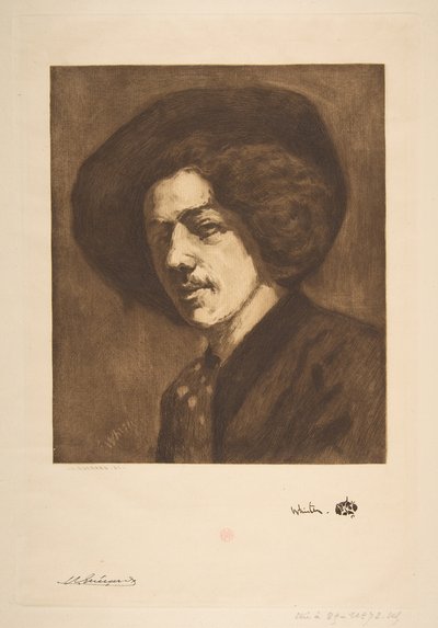 Retrato de sí mismo de Whistler de Henri Charles Guérard