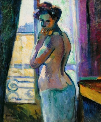 Frente a la ventana, calle Boursault de Henri Charles Manguin