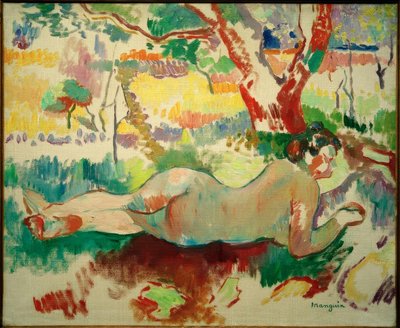 Estudio invertido, Desnudo bajo los árboles, Villa Demiére de Henri Charles Manguin