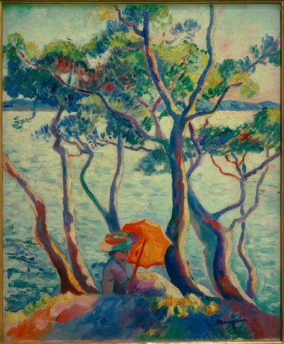 Jeanne con sombrilla, amazona de Henri Charles Manguin