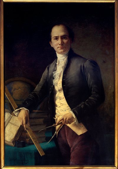 Retrato del astrónomo Jean Baptiste (Jean-Baptiste) Joseph Delambre (1749-1822) - Pintura de Henri Coroenne (1822-1909) - París, Musee De l
