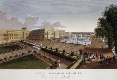 Castillo de Versalles del lado de los jardines - en “Vistas de París” por Courvoisier de Henri Courvoisier Voisin