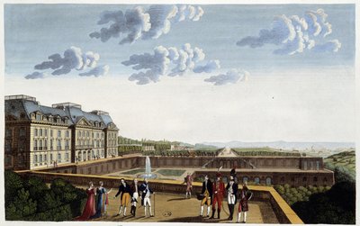 Château de Meudon, circa 1820 en “Vues de Paris” por Courvoisier de Henri Courvoisier Voisin