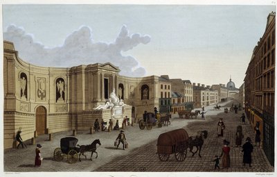 Fuente de la rue de Grenelle, circa 1820 en "Vues de Paris" por Courvoisier 1827 de Henri Courvoisier Voisin