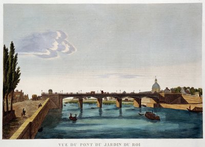 Vista del Puente del Jardín del Rey (Puente de Austerlitz) - París por Courvoisier de Henri Courvoisier Voisin