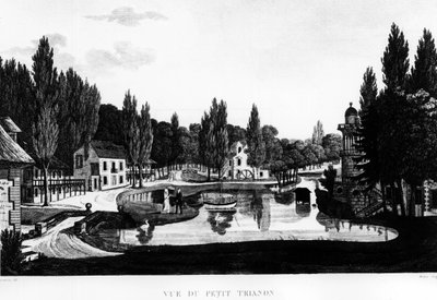Vista del Peer Trianon en Versalles - dibujo por Courvoisier de Henri Courvoisier Voisin
