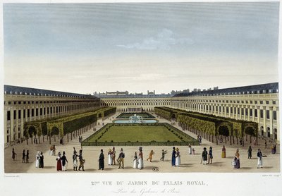 Vista del Jardín del Palacio Real - en "Vues de Paris" de Henri Courvoisier Voisin