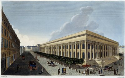 Vista de la nueva Bolsa y el Tribunal de Comercio - en “Vues de Paris” por Courvoisier de Henri Courvoisier Voisin