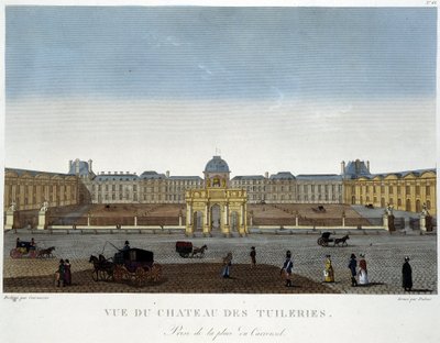 Vista del Chateau des Tuileries - en “Vues de Paris” por Courvoisier de Henri Courvoisier Voisin