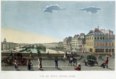 Vista del puente Notre-Dame en Vues de Paris de Courvoisier de Henri Courvoisier Voisin