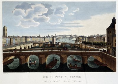 Vista del pont au change - en “Vues de Paris” por Courvoisier de Henri Courvoisier Voisin