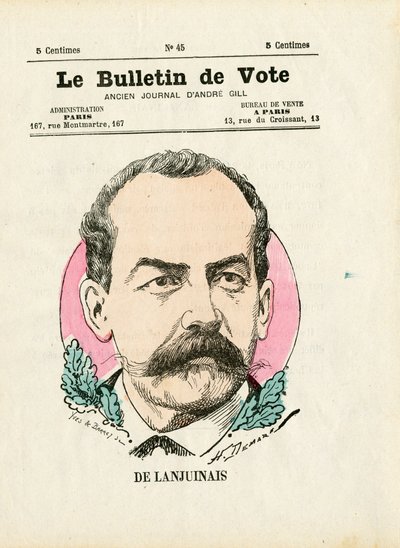 Ballot 2ª serie, Satírico en colores: De Lanjuinais - Ilustración de Henri Demare (1846-1888) de Henri Demare