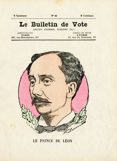 Ballot 2ª serie, Satírico en colores: Príncipe de León - Ilustración de Henri Demare (1846-1888) de Henri Demare