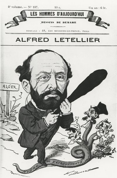 Caricatura de Alfred Letellier, de 