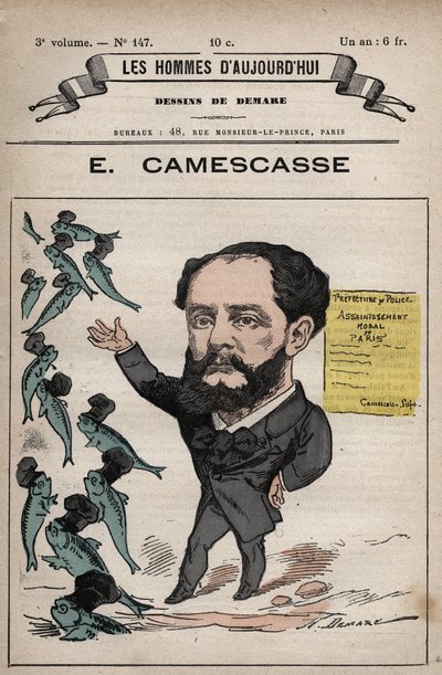 Caricatura de Jean Louis Ernest Camescasse (1838-1897) abogado, político francés - de 