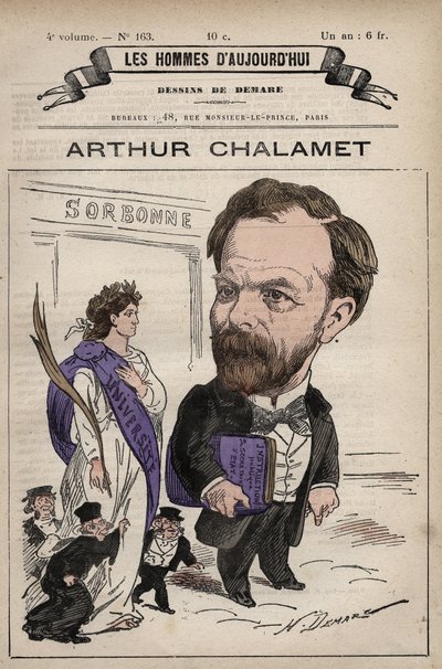 Caricatura de Jean Marie Arthur Chalamet (1822-1895) político republicano francés - de 