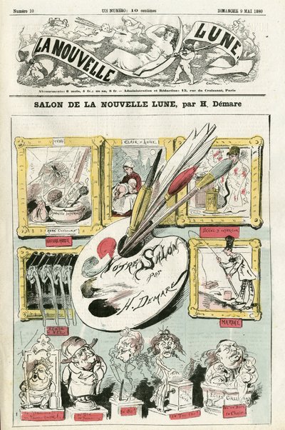 Ilustración de Henri Demare (1846-1888) para la portada de La Nouvelle Lune de Henri Demare