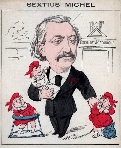 Sextius Michel (1827 - 1906) político y escritor provenzal de la lengua de oc - caricatura de Henri Demare en "Les Hommes d